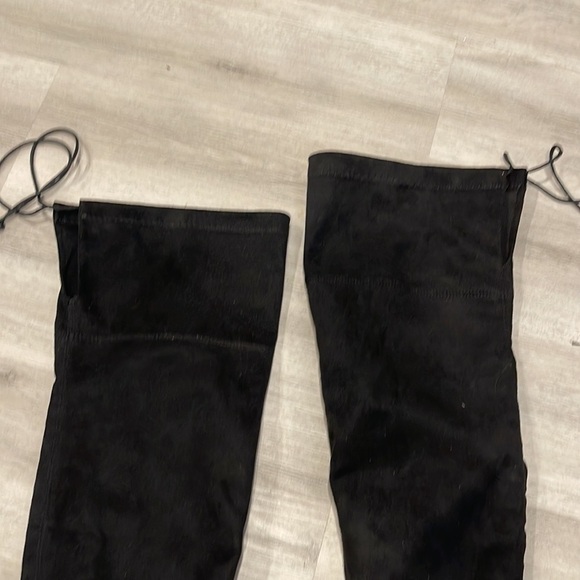 Sexy Black Over the Knee Heeled Boots Size 38 - Picture 2 of 7
